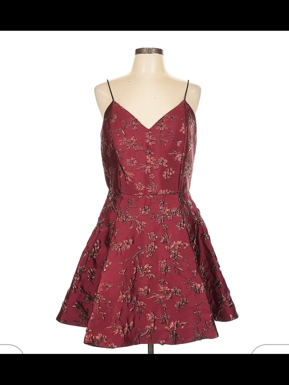 NWT Alice + Olivia Women's Anette Pleated Metallic Floral Dress